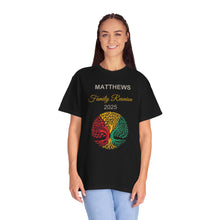 Load image into Gallery viewer, "MATTHEWS" Family Reunion BLACK T-Shirt | Tree Design | August 2025 | Unisex (Mens and Womens)
