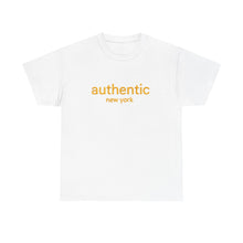 Load image into Gallery viewer, "AUTHENTIC" Yellow Custom Tee - Unisex Heavy Cotton Shirt embroidery style