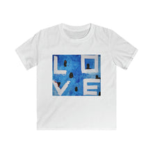 Load image into Gallery viewer, "BLUE LOVE" Custom Art Design Kids Softstyle Tee