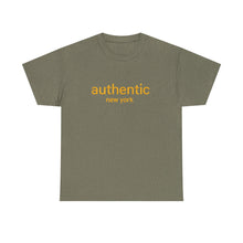 Load image into Gallery viewer, "AUTHENTIC" Yellow Custom Tee - Unisex Heavy Cotton Shirt embroidery style