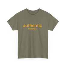 Load image into Gallery viewer, "AUTHENTIC" Yellow Custom Tee - Unisex Heavy Cotton Shirt embroidery style