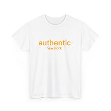 Load image into Gallery viewer, "AUTHENTIC" Yellow Custom Tee - Unisex Heavy Cotton Shirt embroidery style