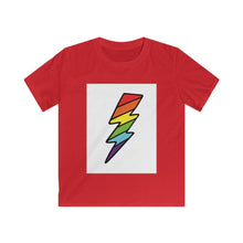 Load image into Gallery viewer, "Rainbow Lightning" Kids Softstyle Tee