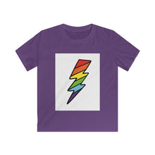 Load image into Gallery viewer, "Rainbow Lightning" Kids Softstyle Tee