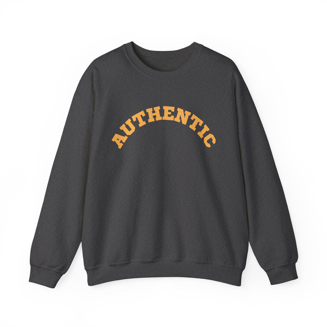 AUTHENTIC Yellow Text Heavy Blend™ Crewneck Sweatshirt Autism Collection